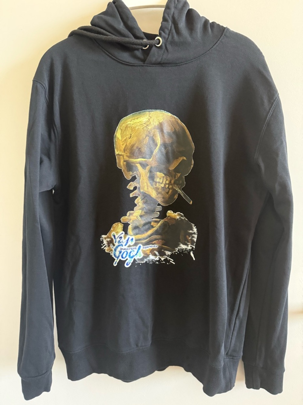 Smoking Skull inspired by Van Gogh Black Hoodie